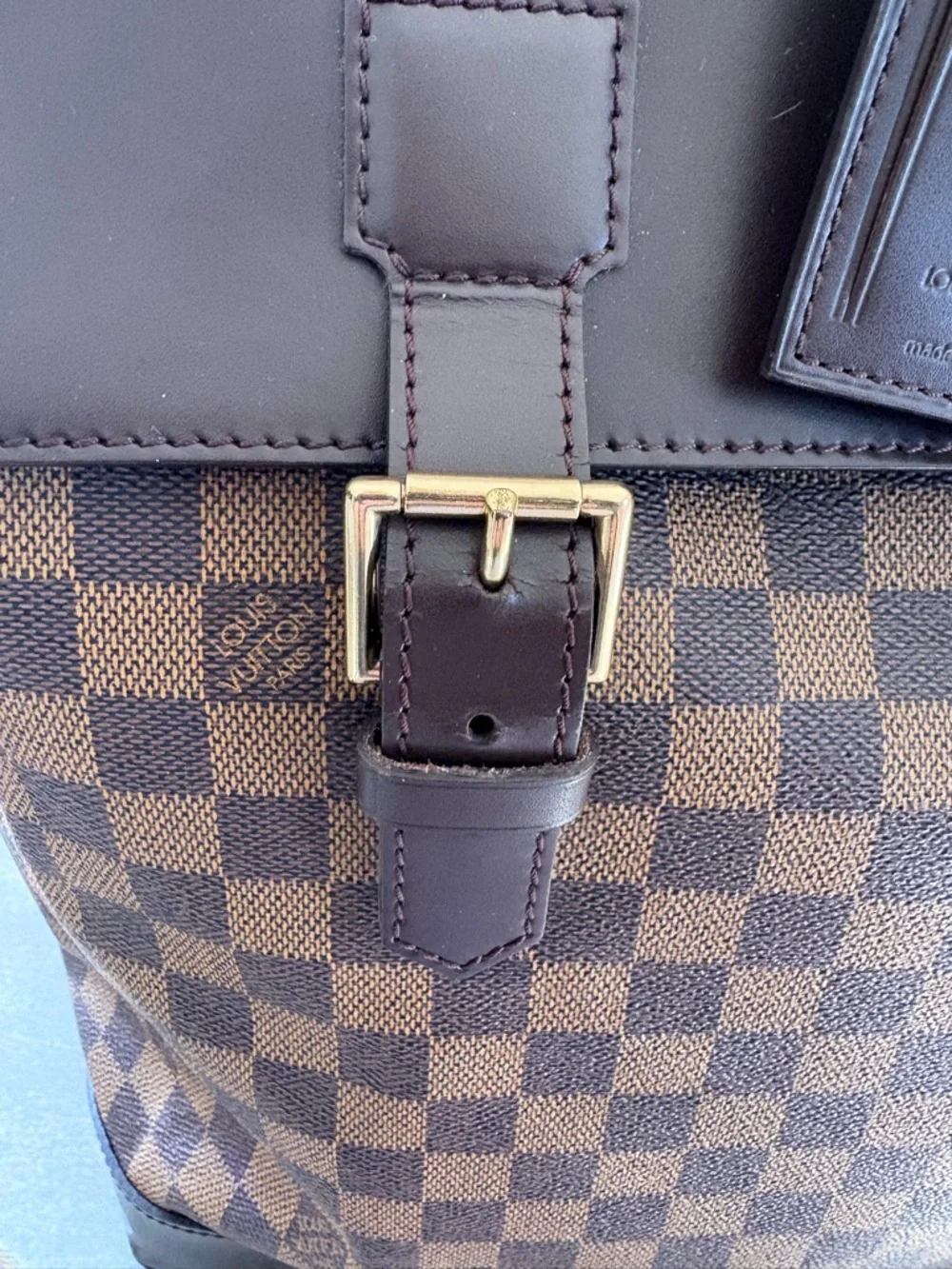 Louis Vuitton Brown Damier Canvas Travel Weekend Bag with Dark Trim - Picture 3 of 16